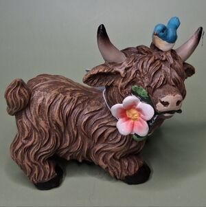 Hobby Lobby Spring 2026 Bird on Highland Cow 3" Figurine NWT